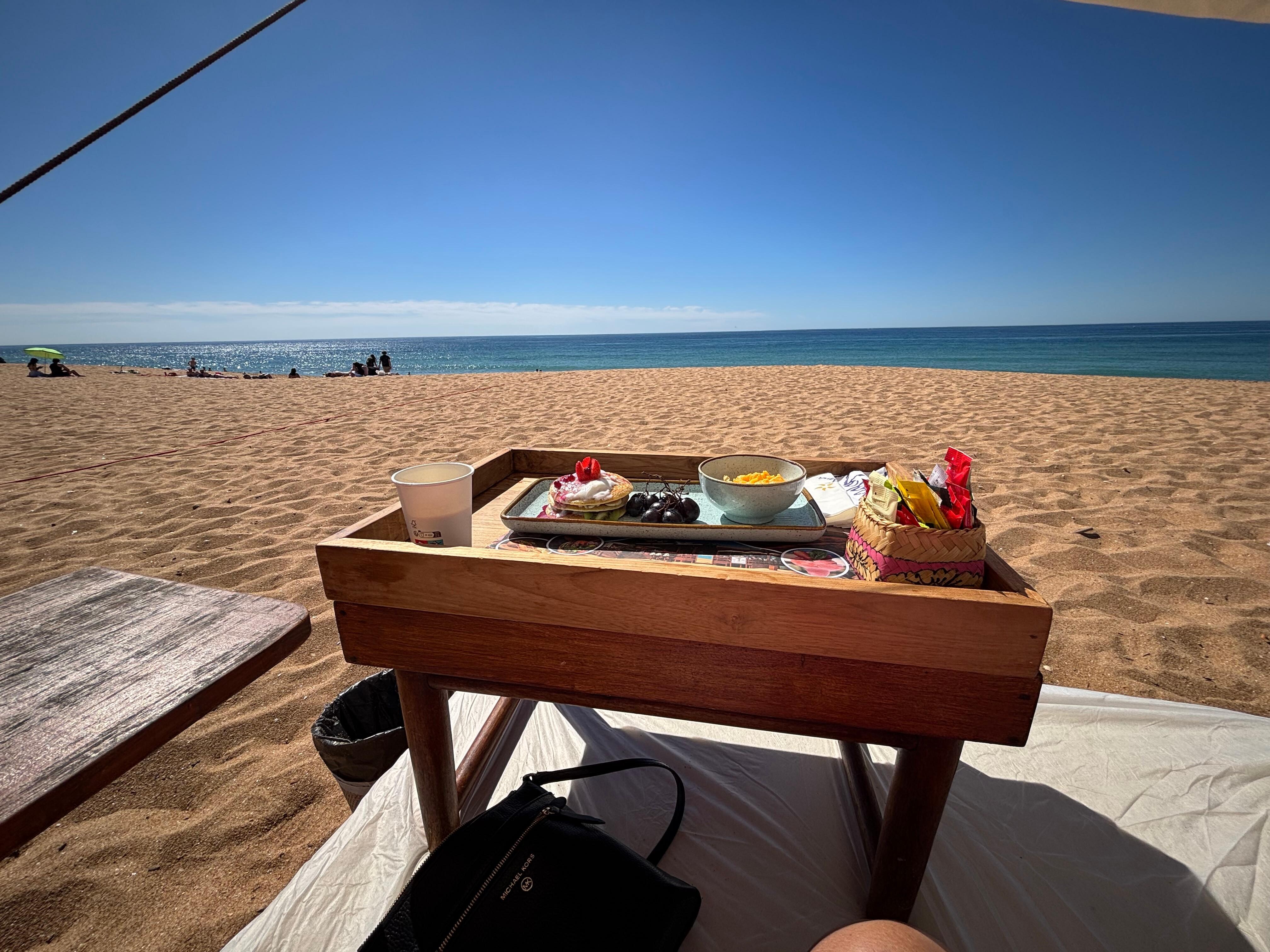 Breakfast at the beach.  Rent a cabana for the day for $10 USD
