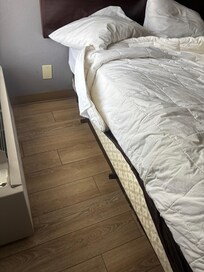 Metal bed frame sticking out
