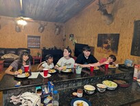 Taco night!. Loved the bar and serving/cooking with the kids.