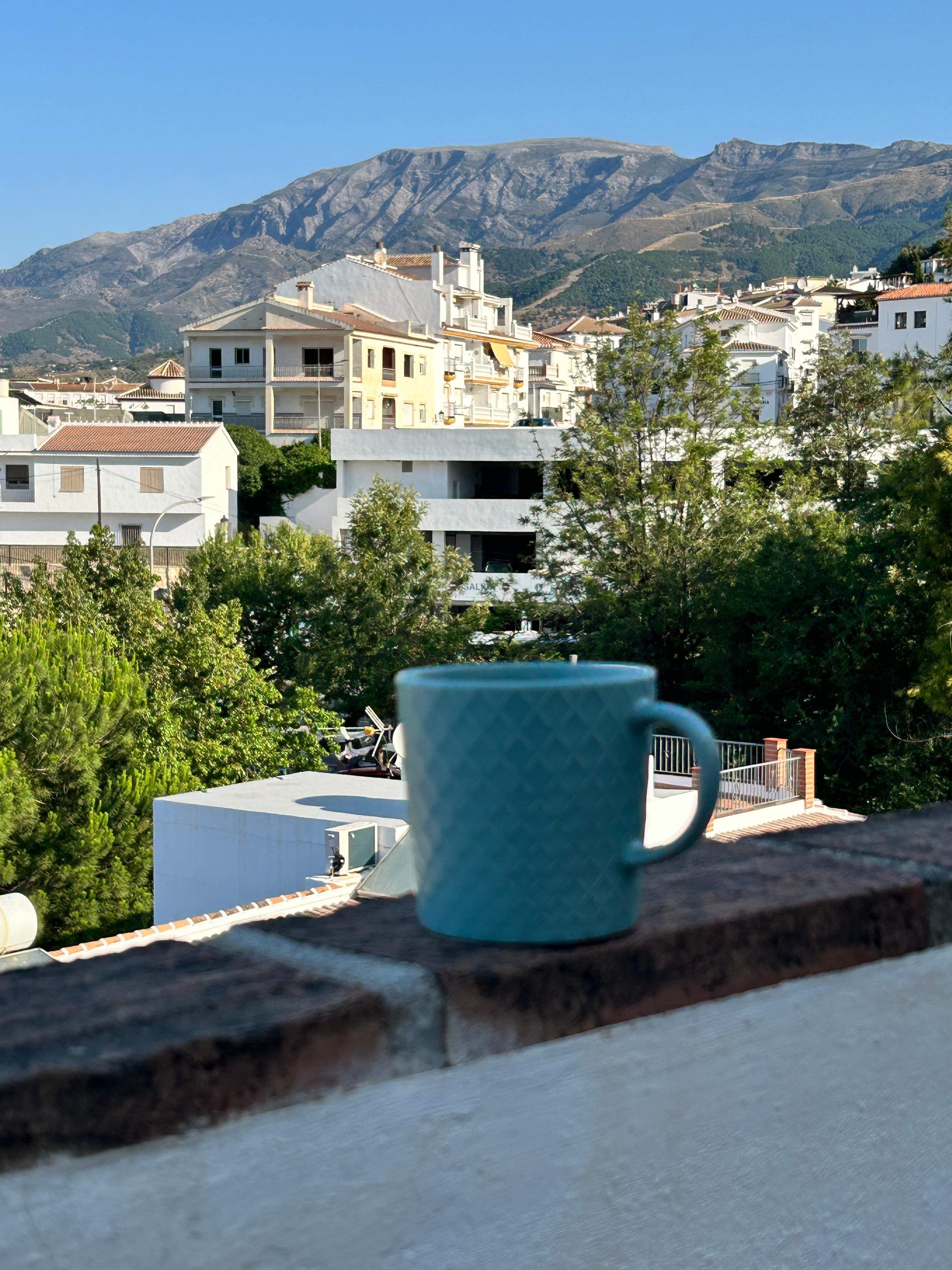 Morning coffee on the balcony