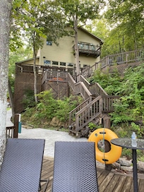 Some of the steps to the dock
