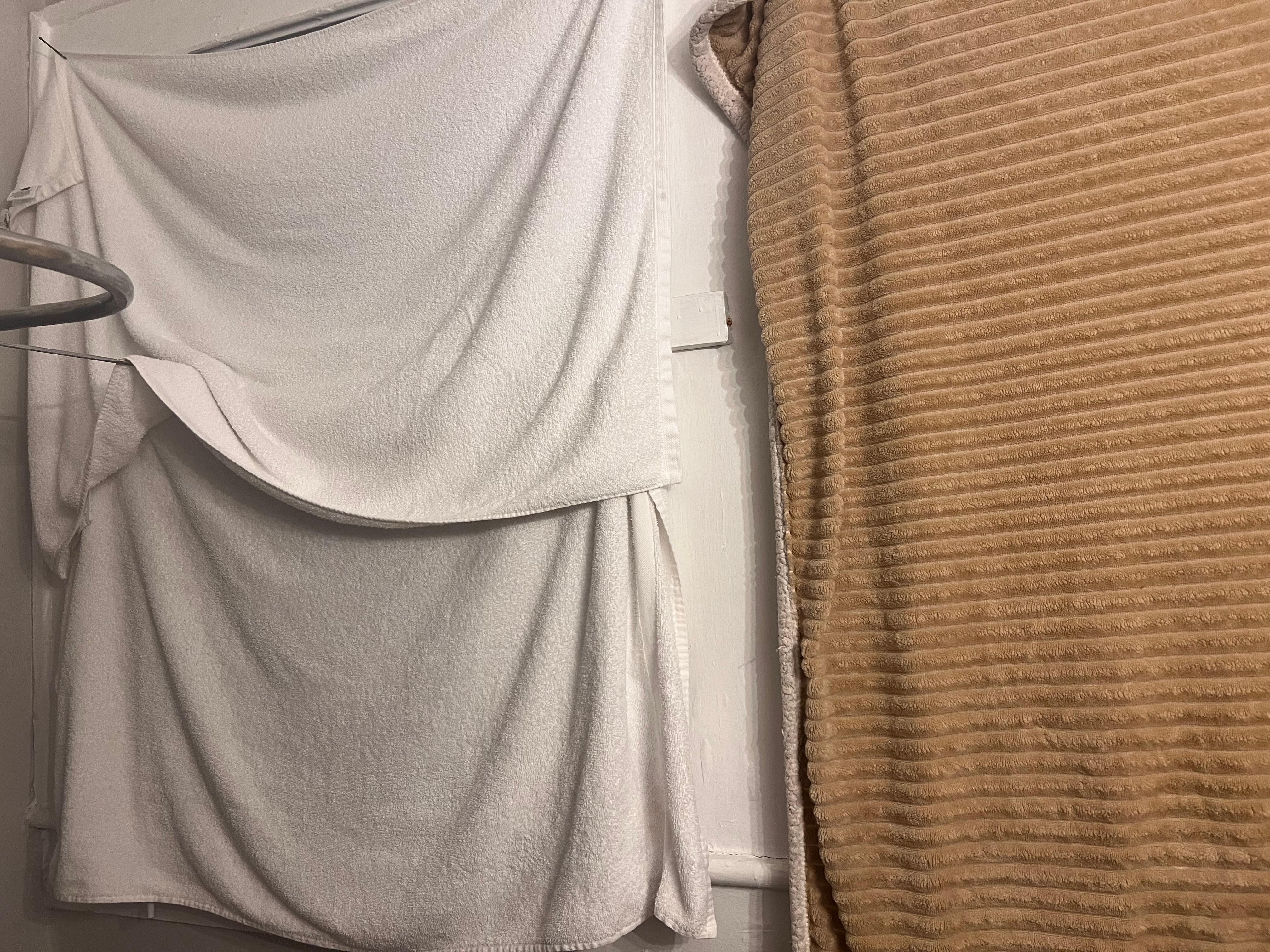 Towels and blanket for curtains 