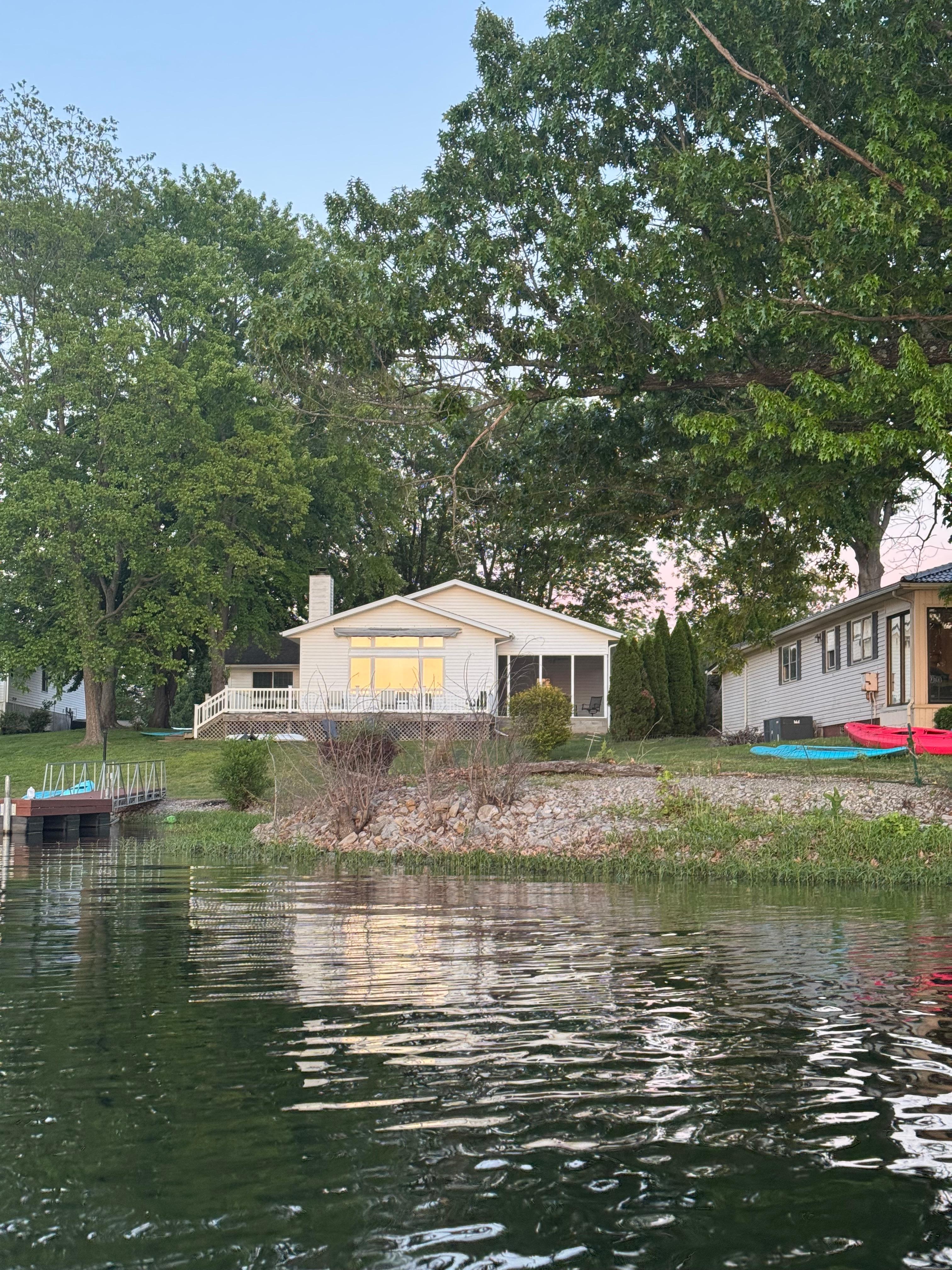 View of the back of the house from the lake. 
