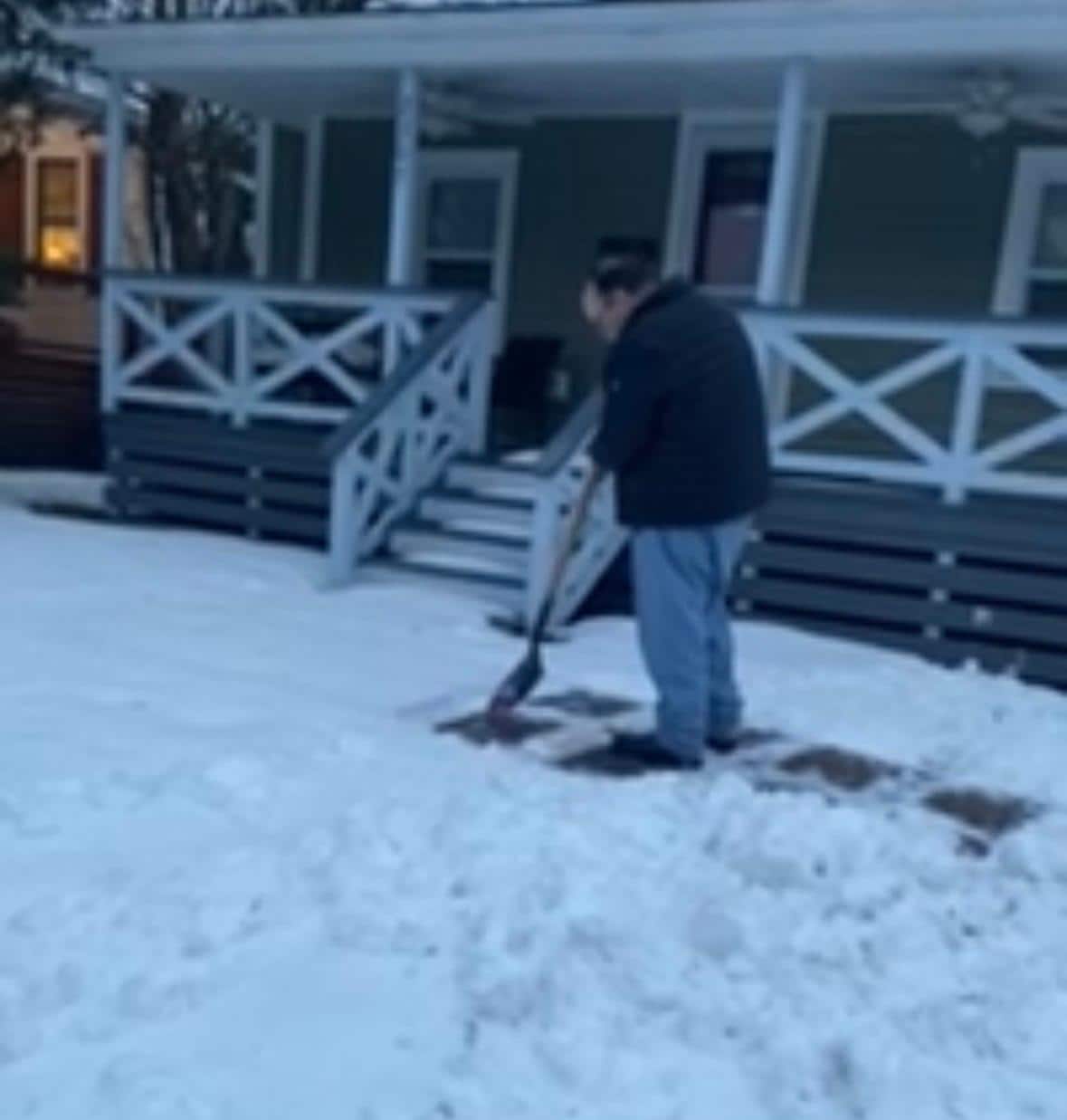 Just a bit of work and a new shovel to clear the snow from the walkway.