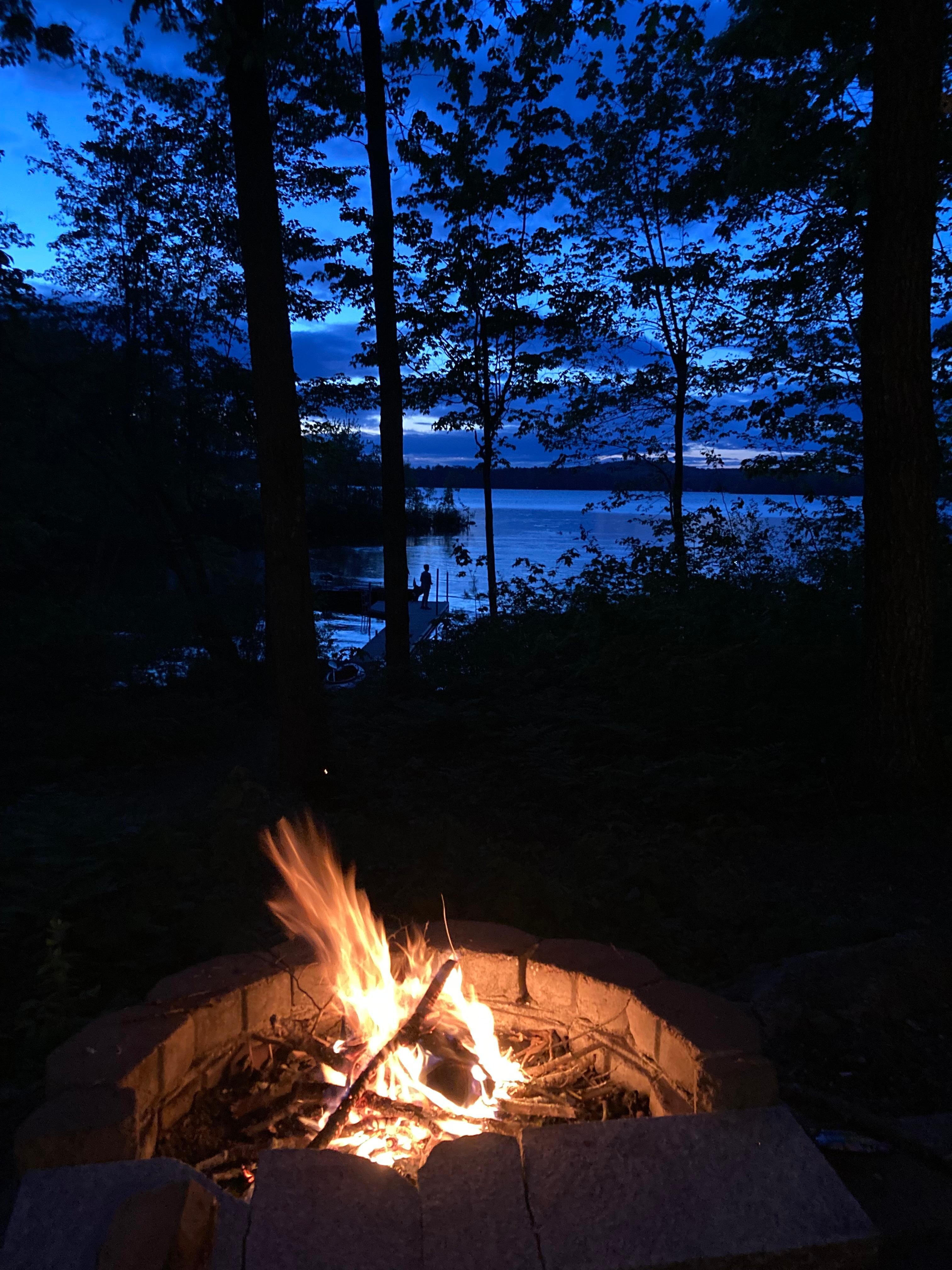 Fire pit at night 