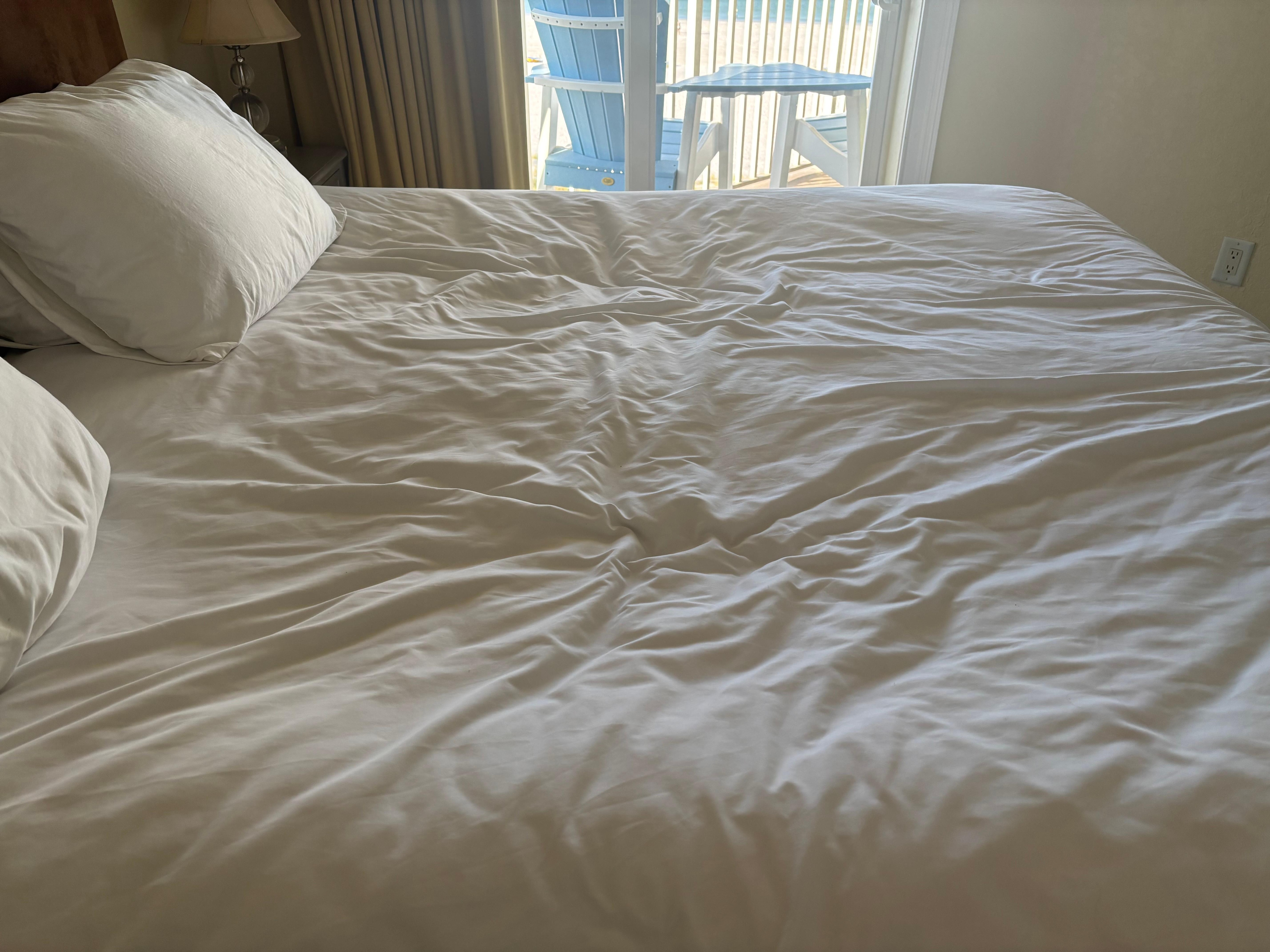 Main bed has deep indentations on both sides and is very uncomfortable