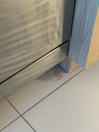 Underneath dishwasher