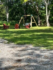 We were too tired to enjoy the Fire-Pit Grill but swing was nice with a cool breeze even though temp was near 90degrees.