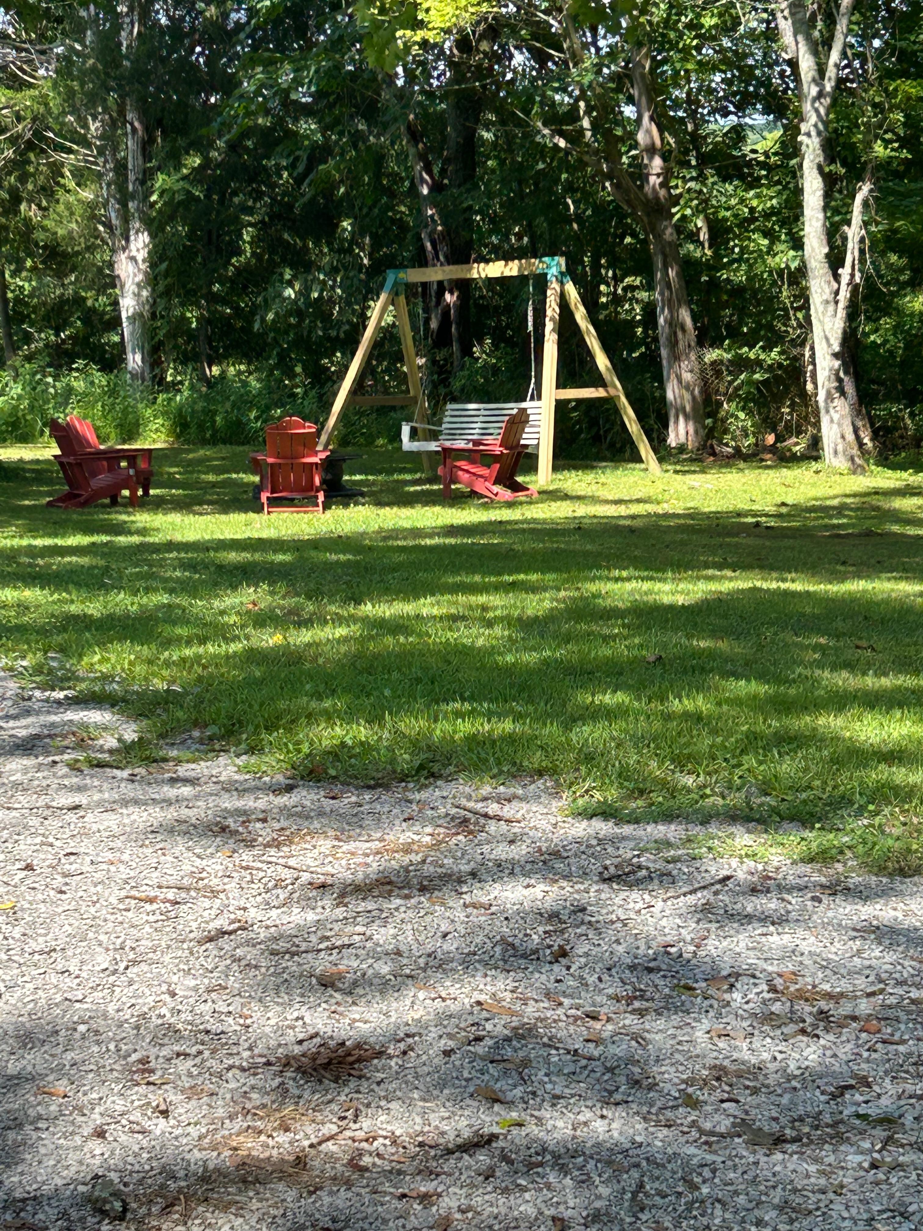 We were too tired to enjoy the Fire-Pit   Grill but swing was nice with a cool breeze even though temp was near 90degrees. 