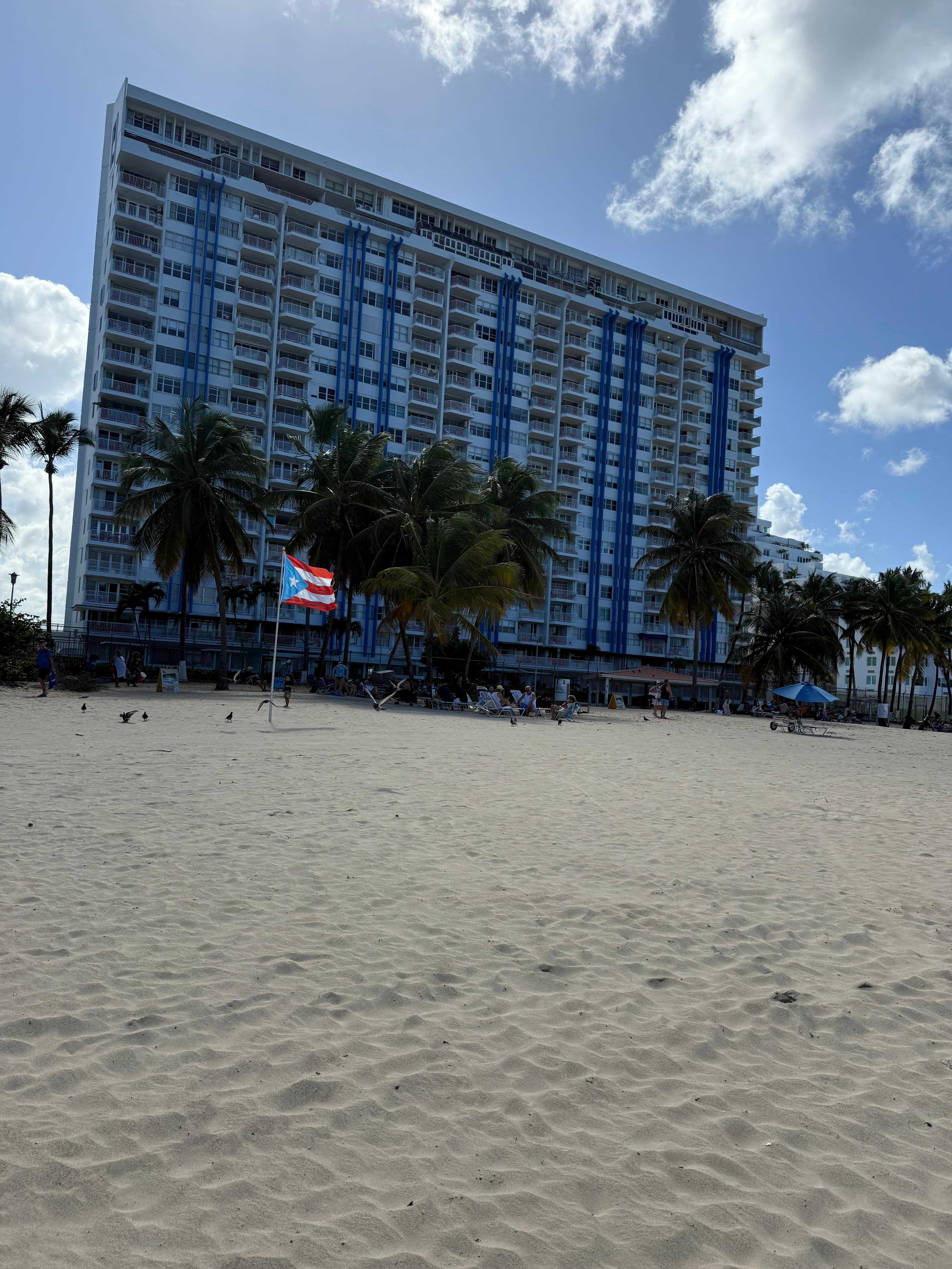 View of condos from beach