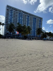 View of condos from beach