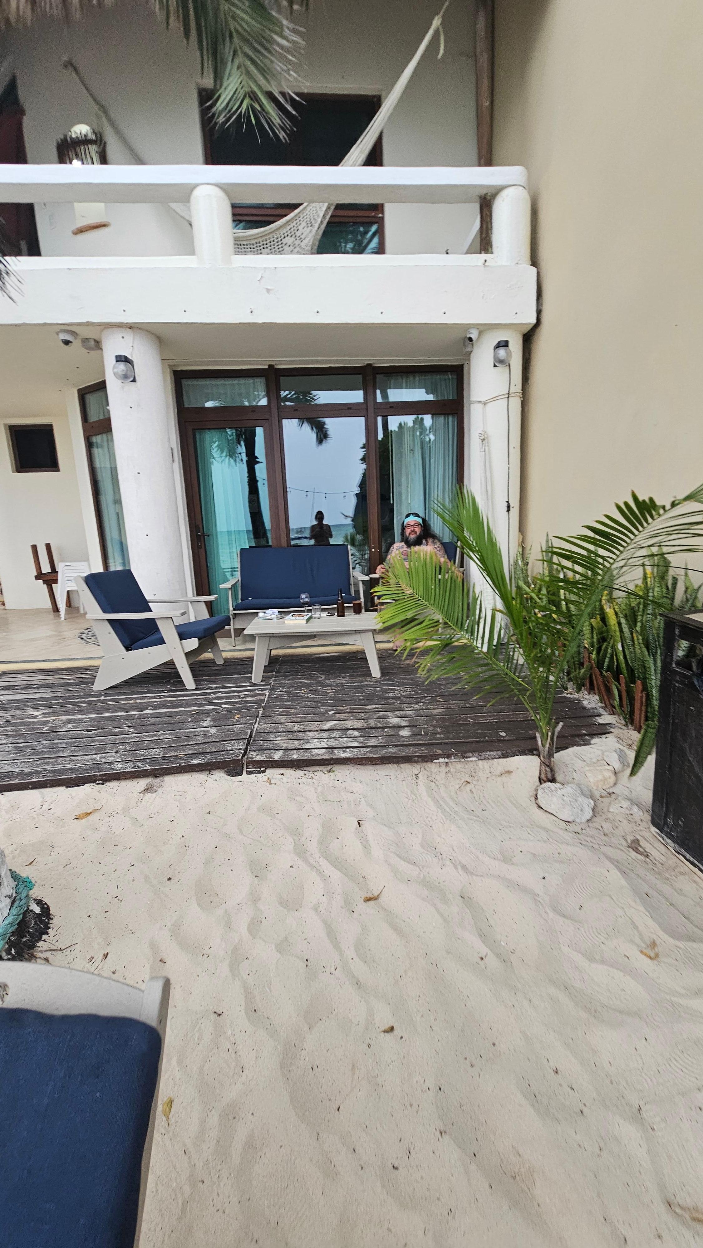 Our beachfront patio