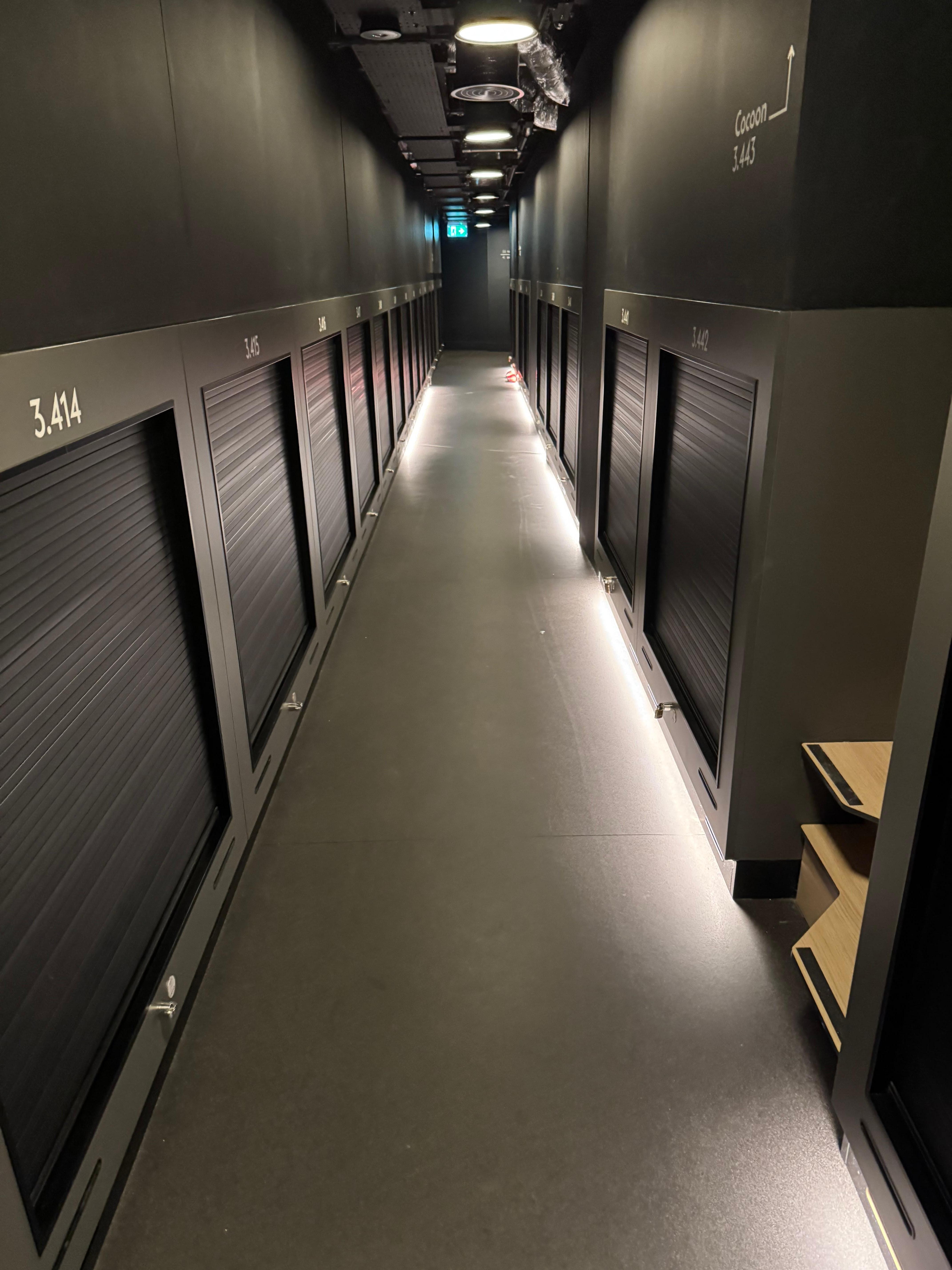 One of 4 or 5 capsule corridors on each floor. 