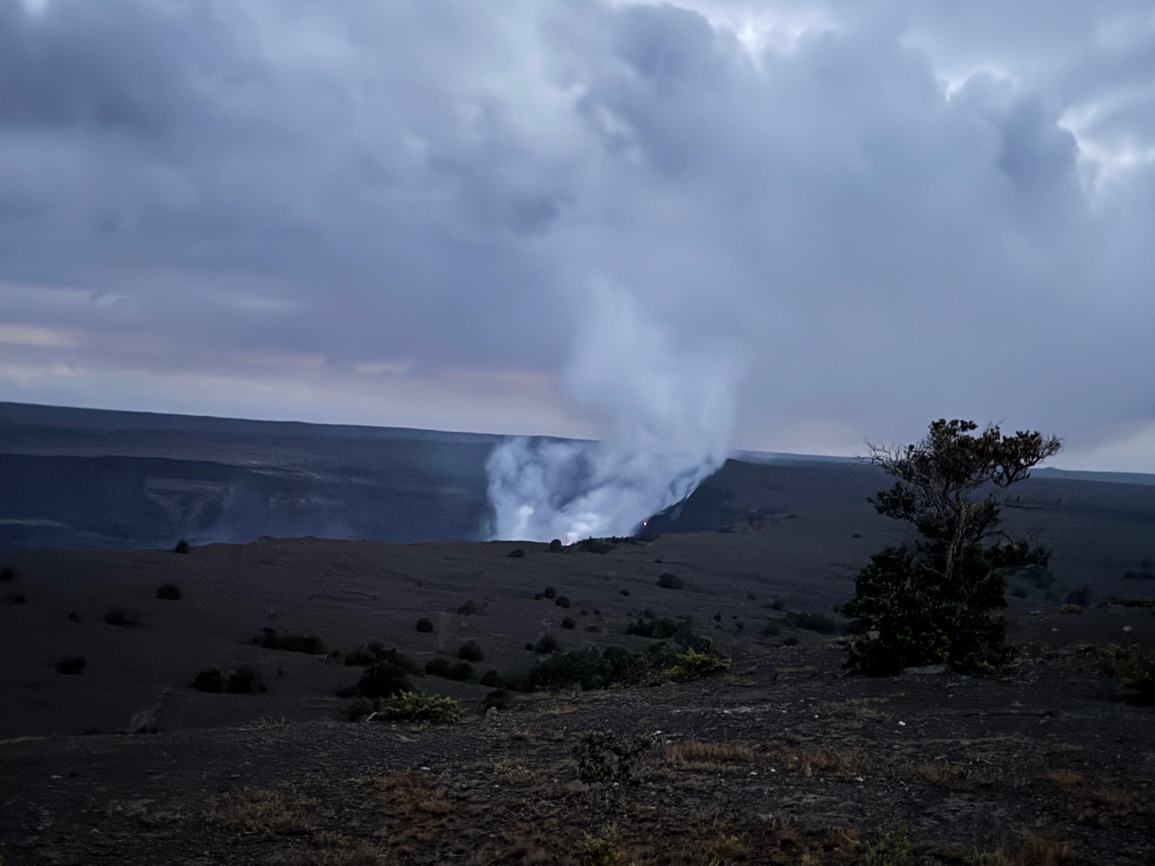 Steam from the volcano