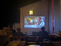 Movie night set up.