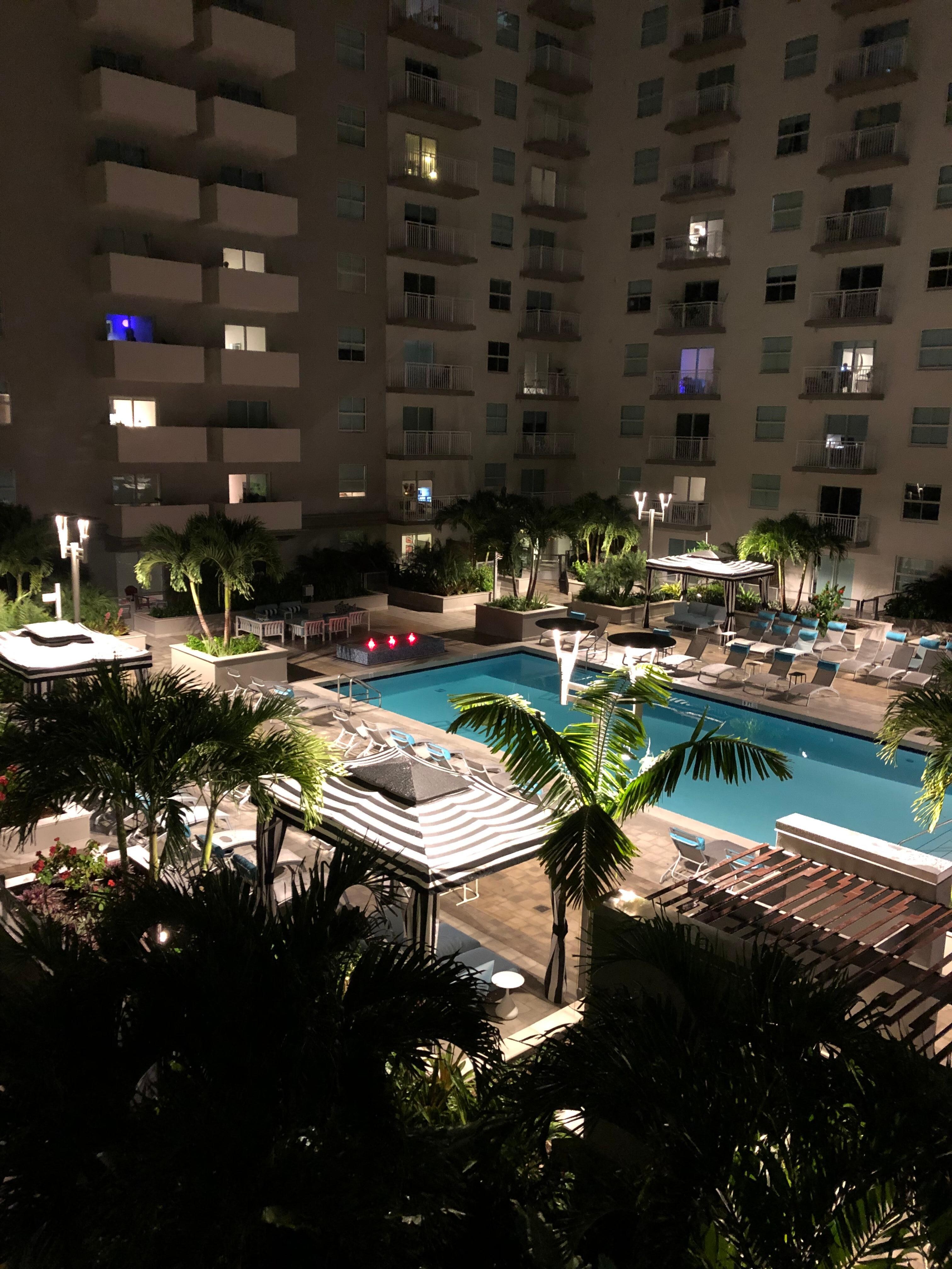The pool area