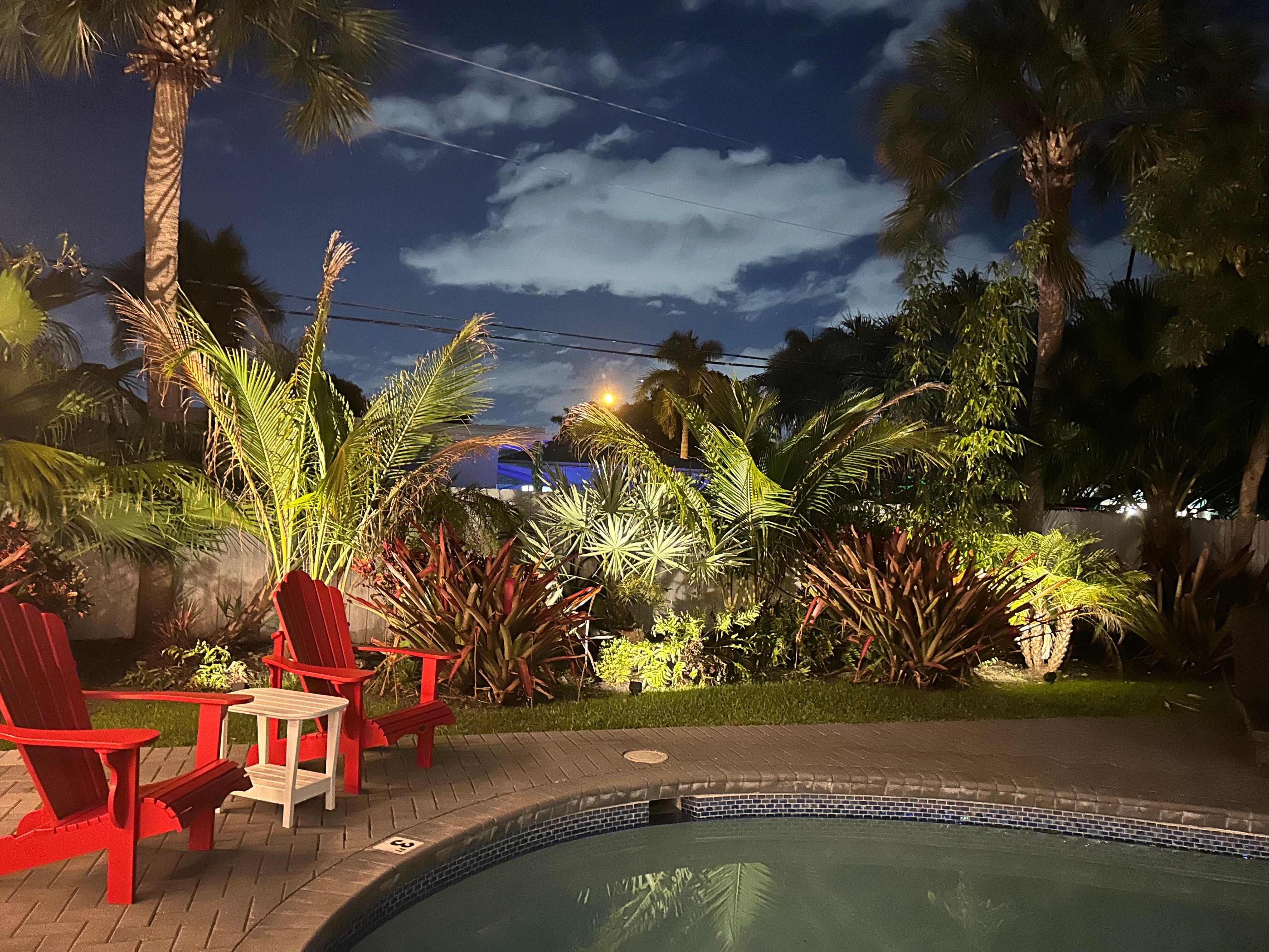 Backyard by the pool.