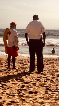 Life guard and security making sure everyone is safe in the water