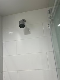 Can’t adjust the shower head and water pressure is low.