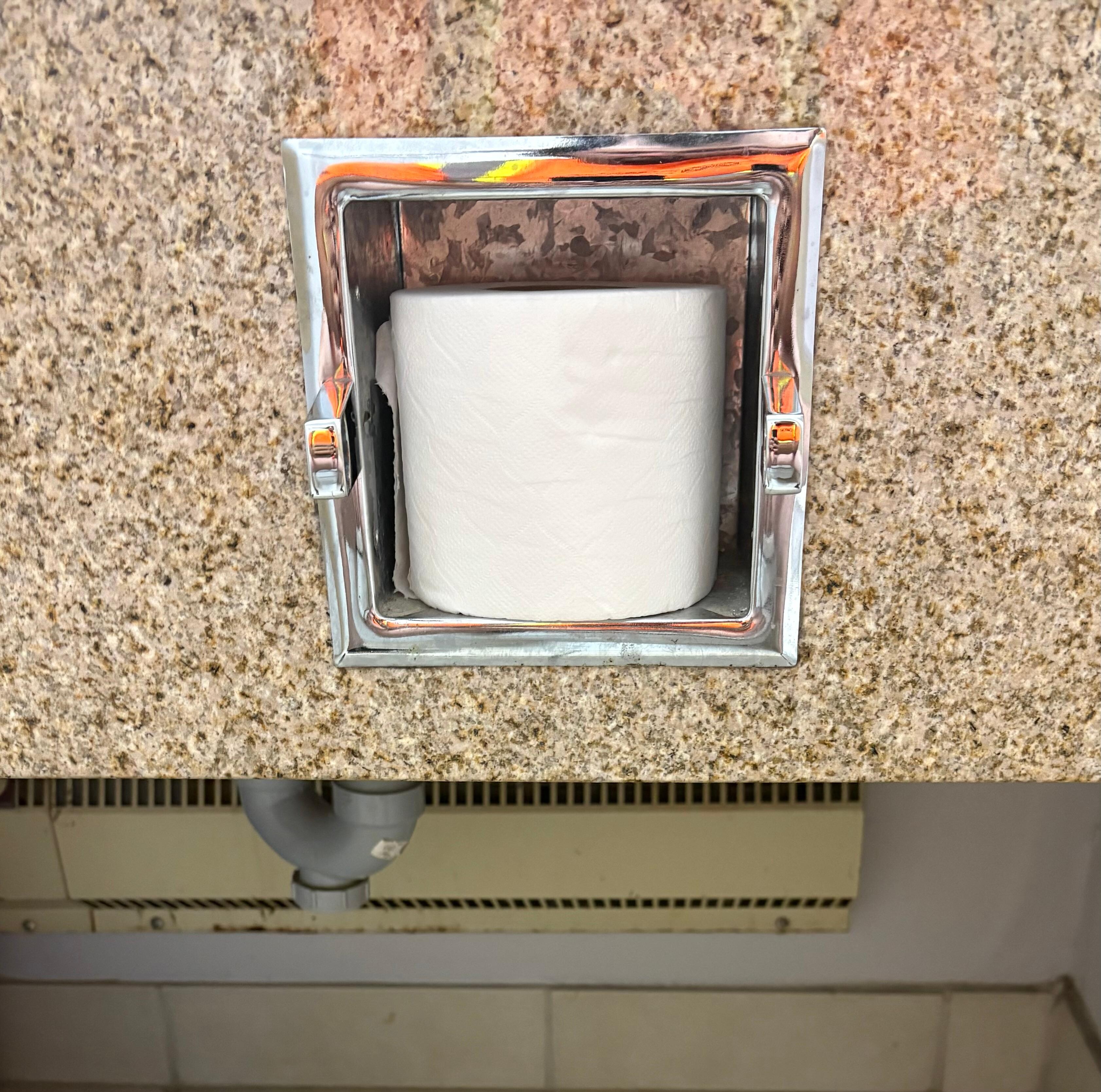 No toilet paper holder