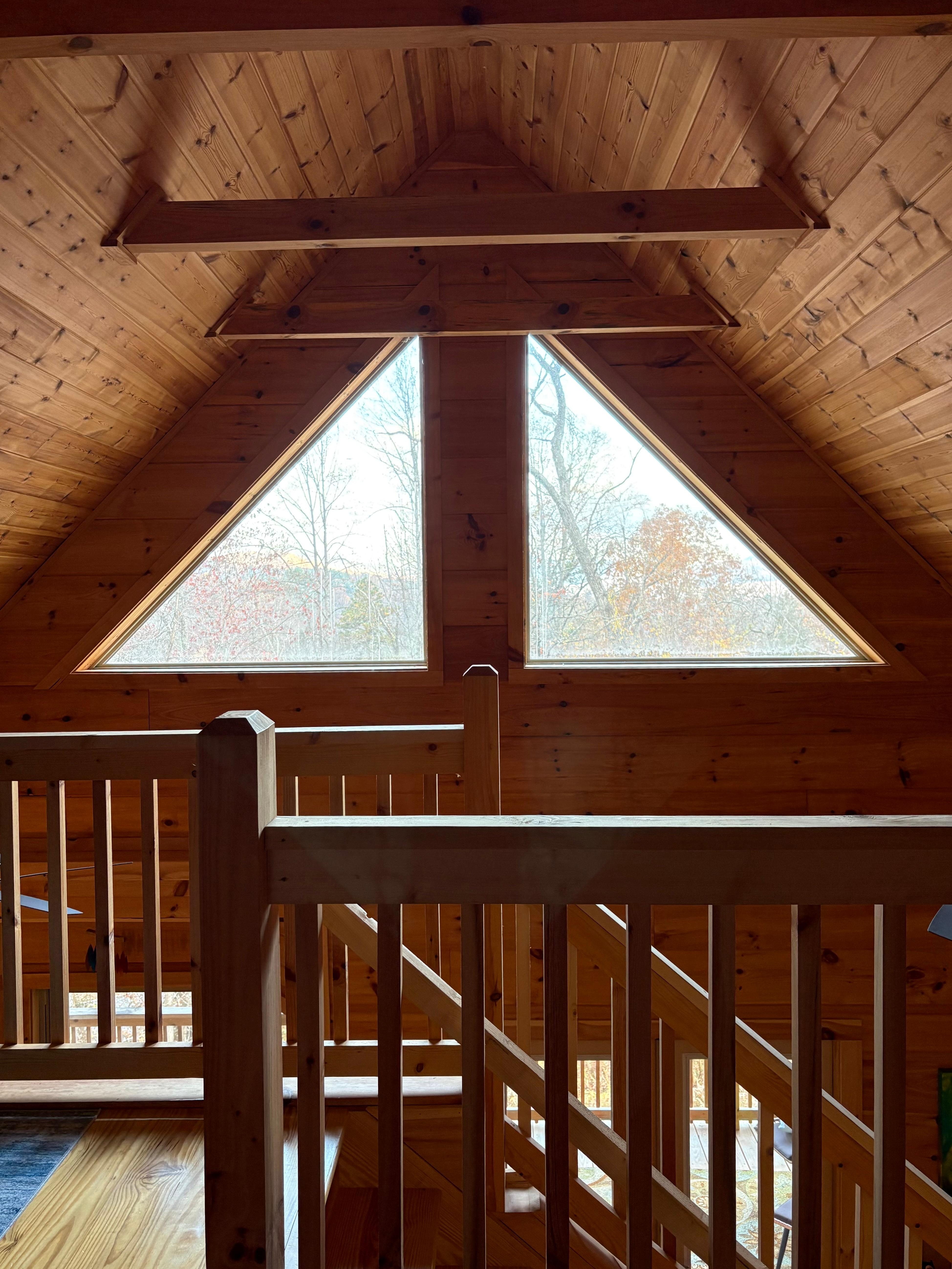 Morning view from the bed in the loft. 