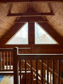 Morning view from the bed in the loft.