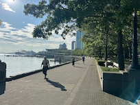 Walkway/bike path along the harbor.
