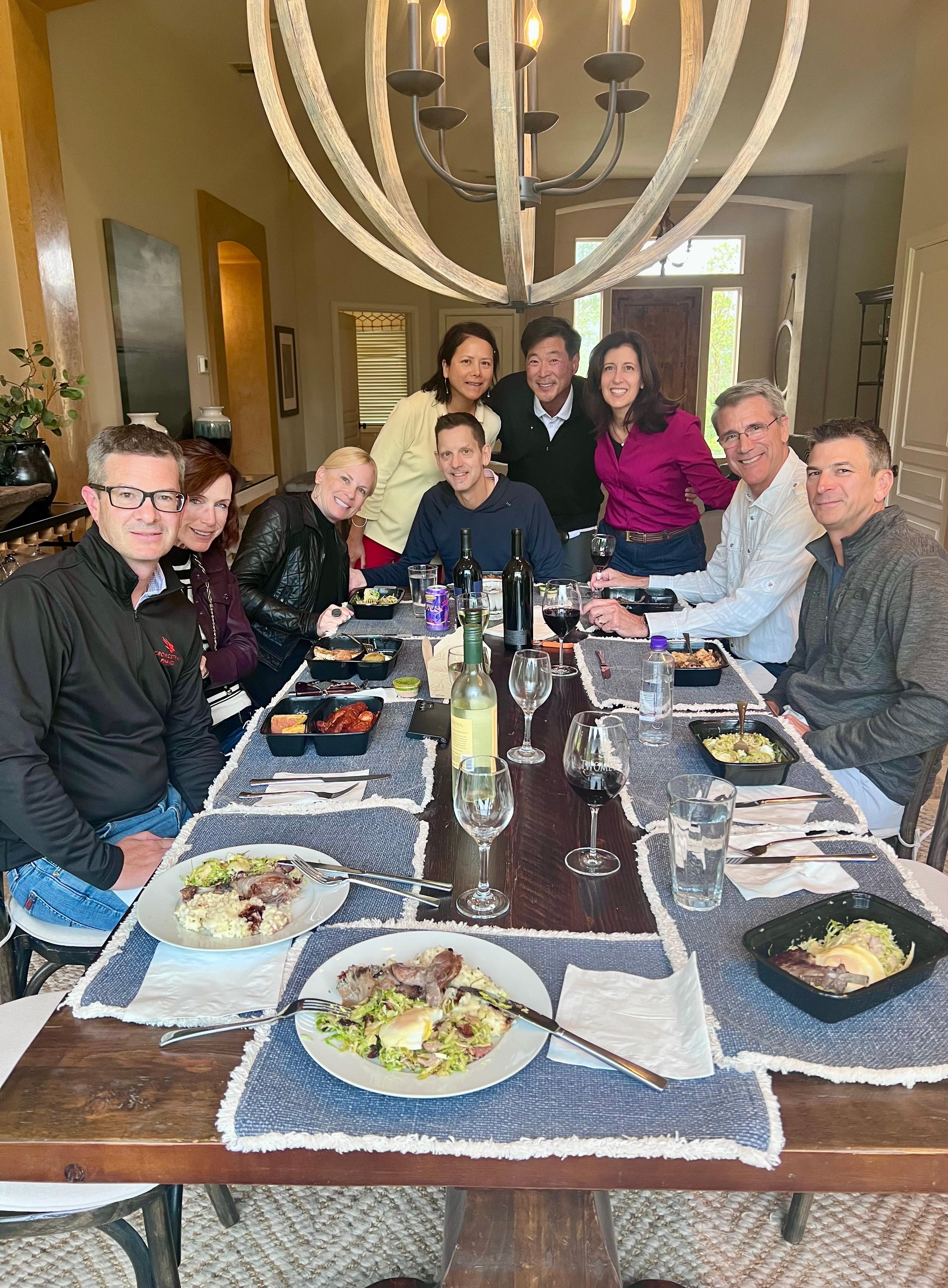 Enjoyed a group dinner around the dining room table
