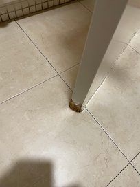 Doors to bathrooms could only be opened 50% due to water damage