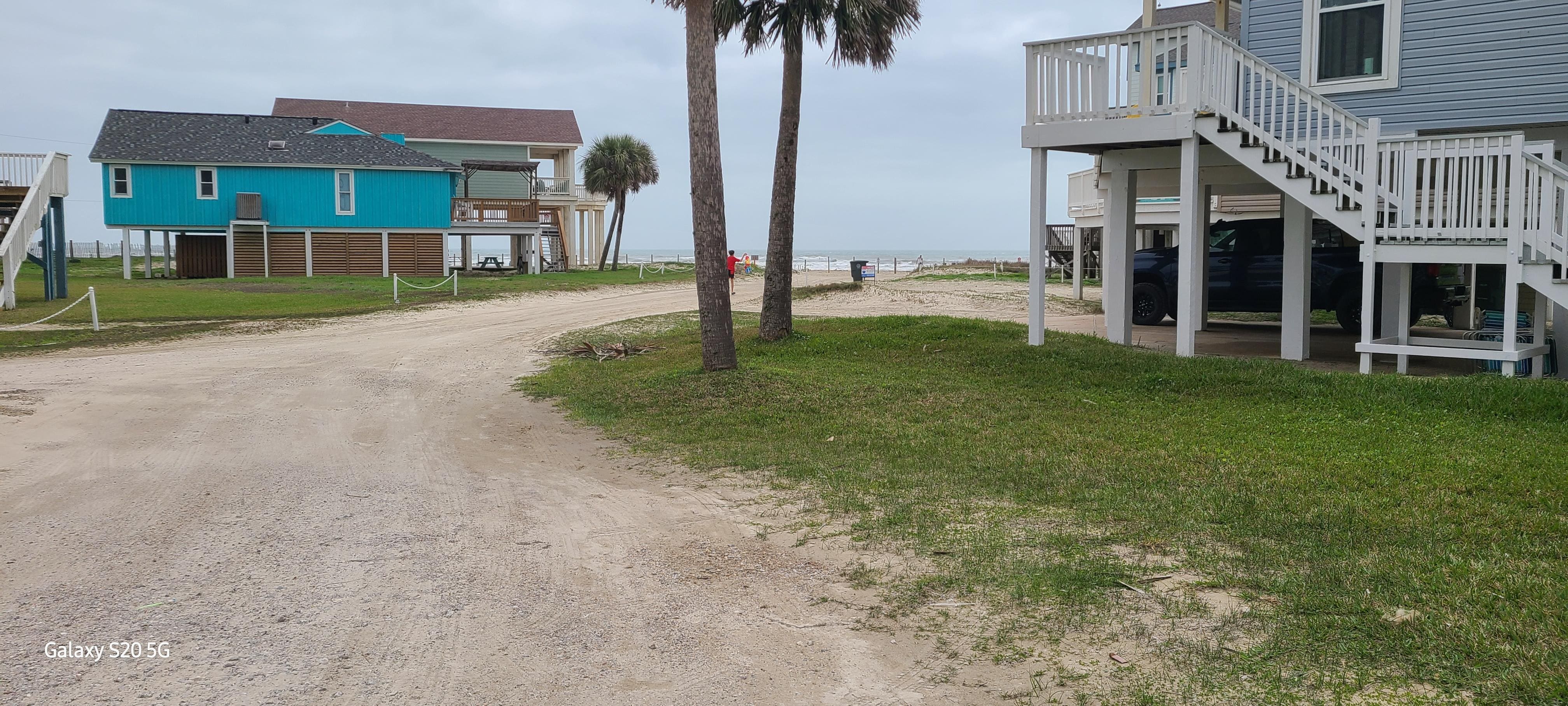 This is the view from the driveway looking towards the Beach