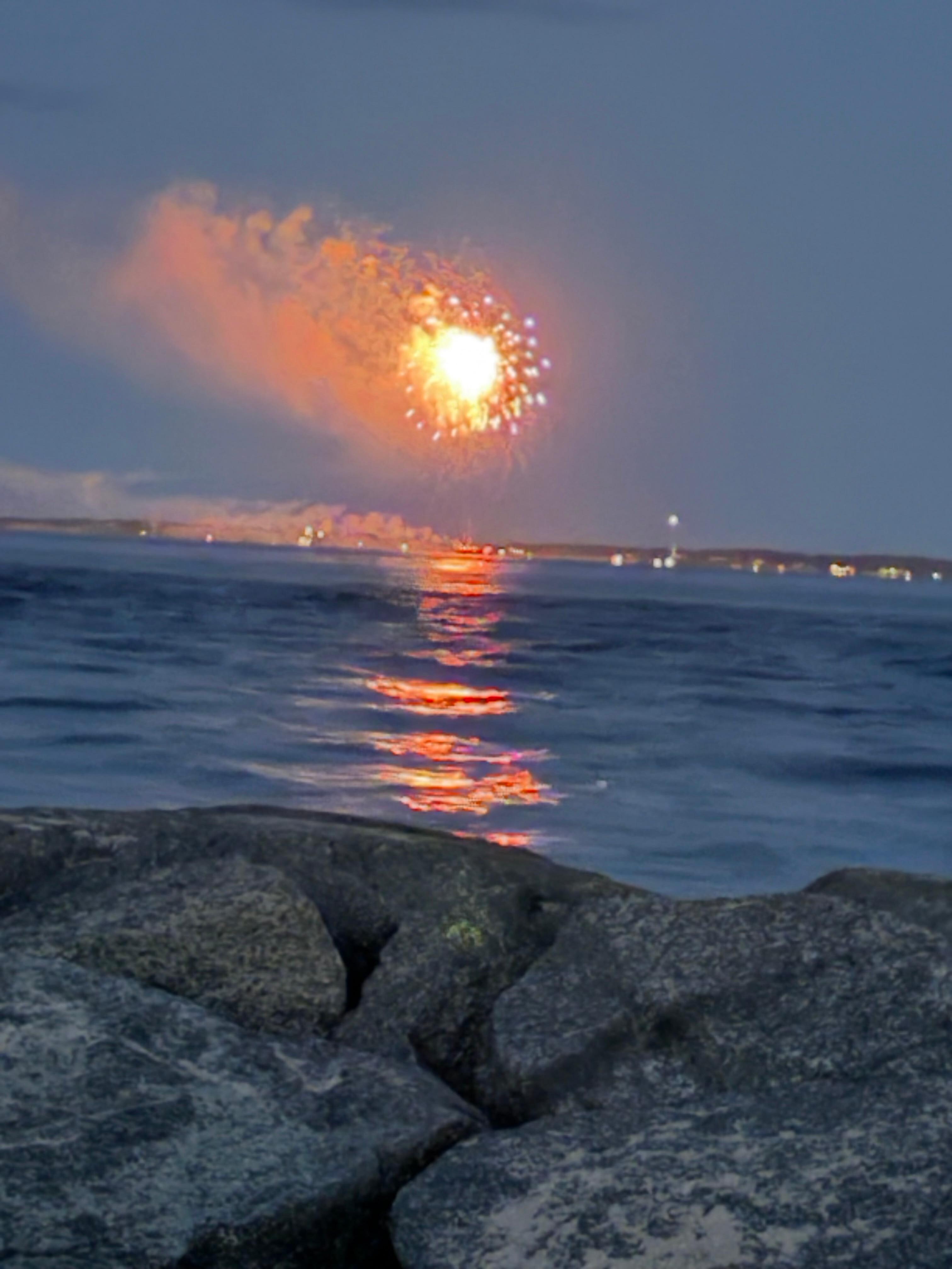 We enjoyed Fourth of July fireworks from the beach 