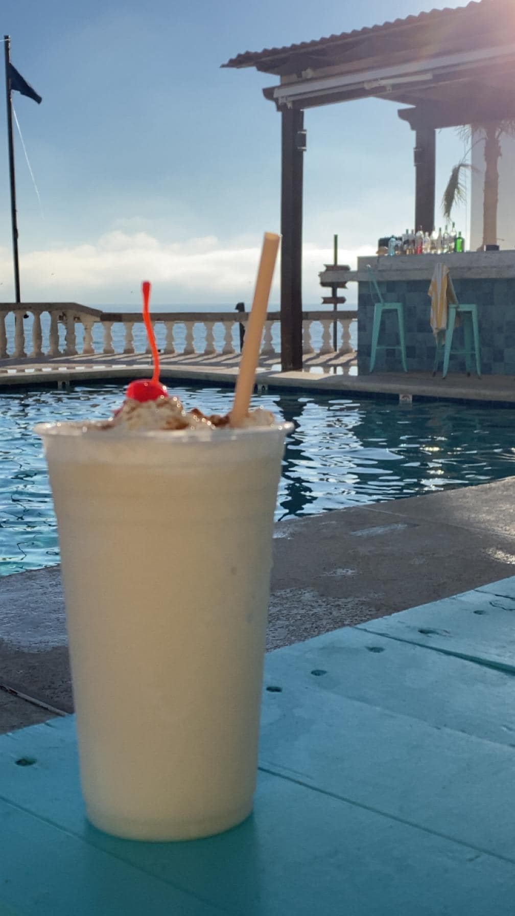 Piña colada by the pool