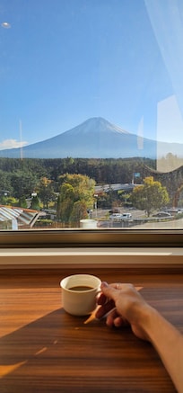 Utsikten från vårt rum på plan 4 (kategori mountain view).