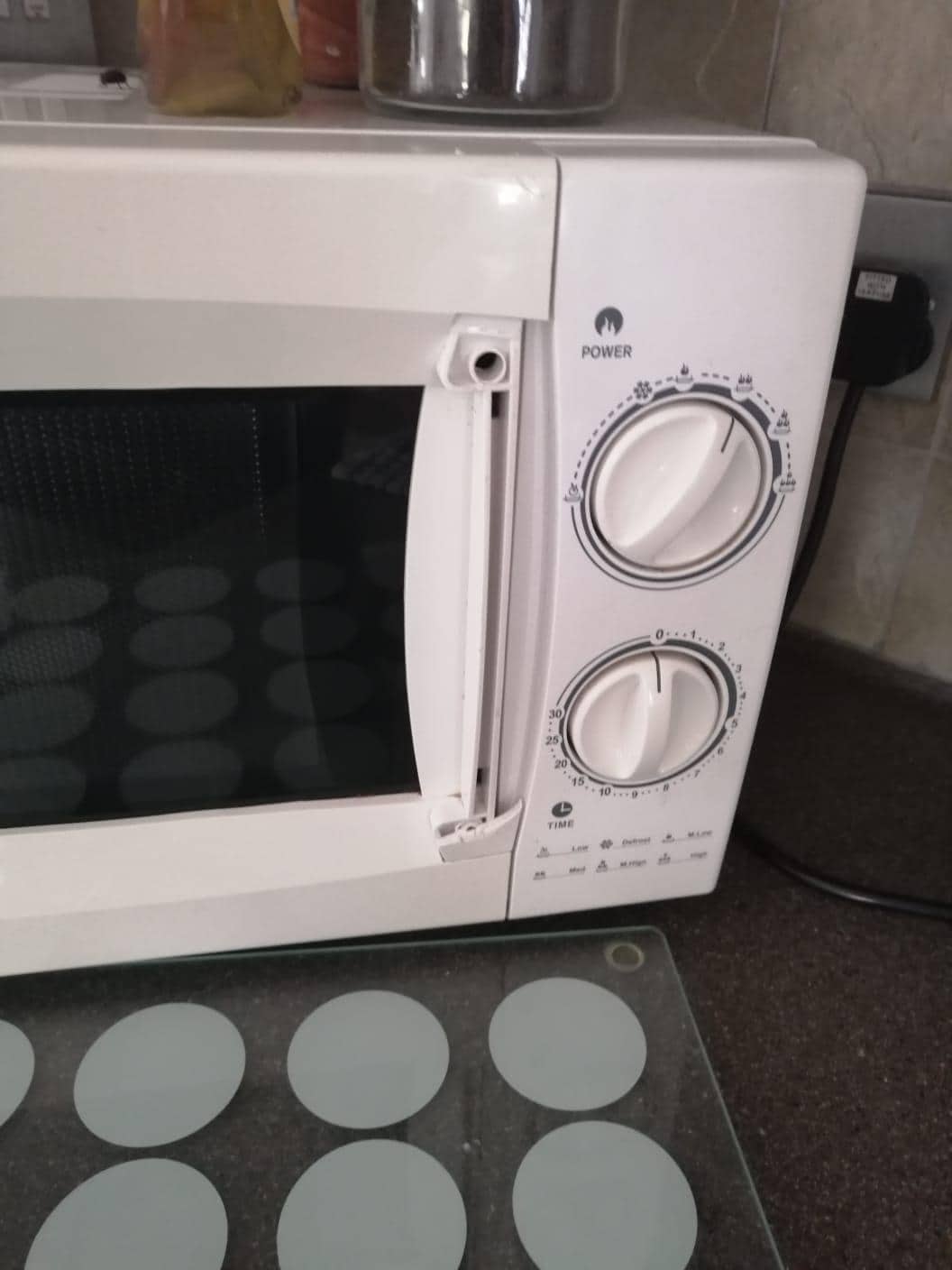 No handle on microwave 