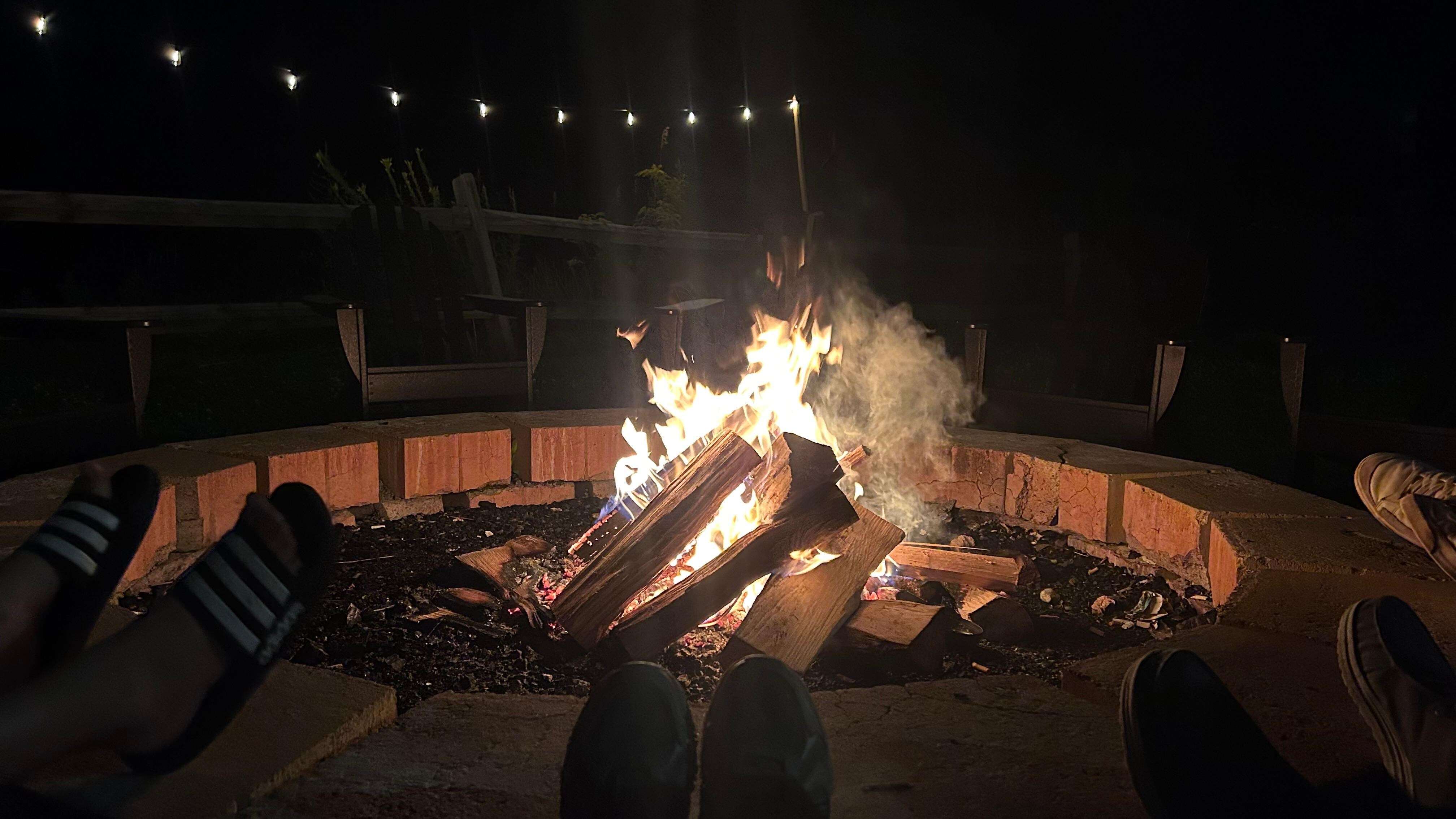 Night by the fire in the garden was fun 