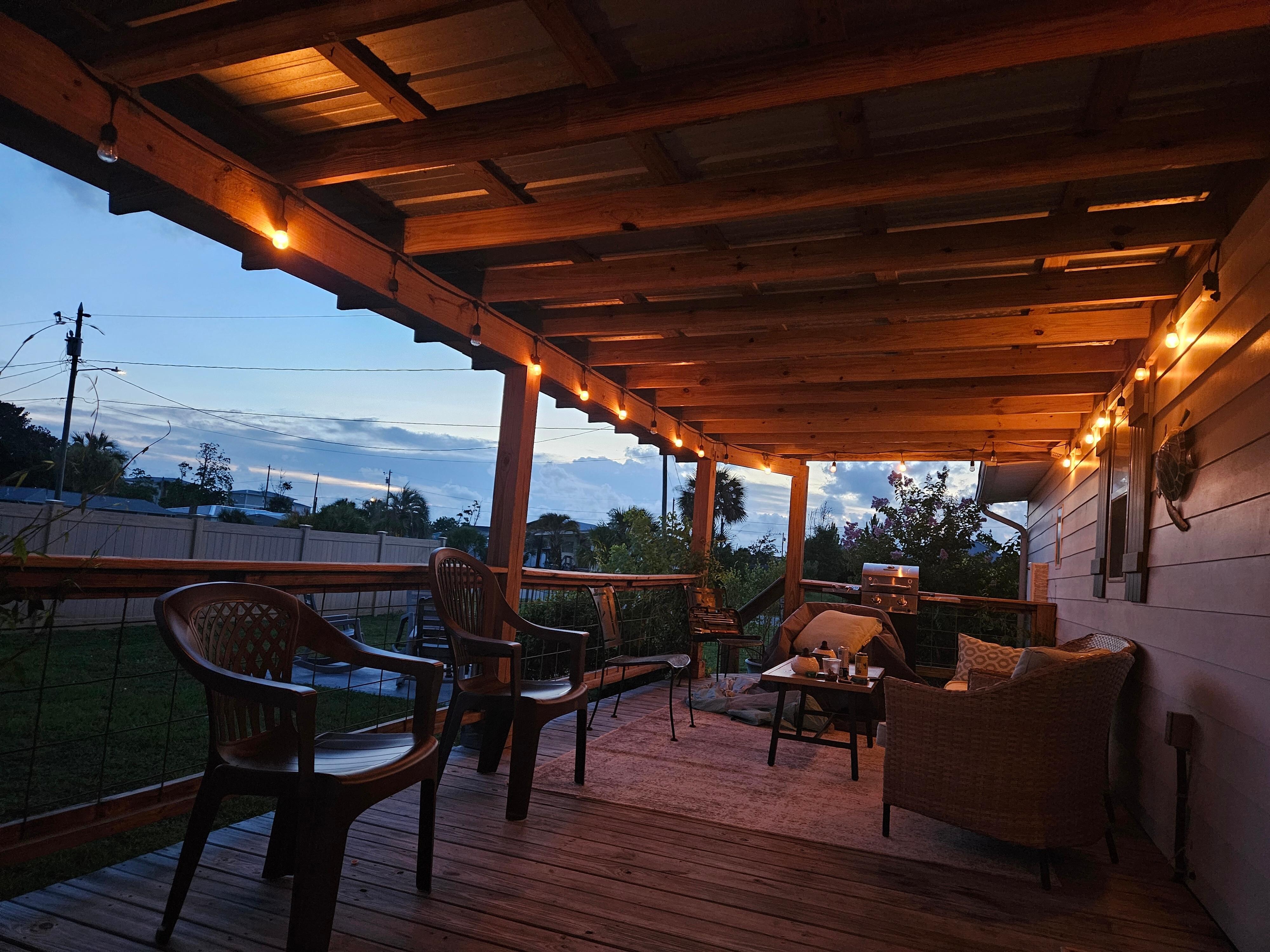 Sunset from covered por