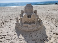 Christmas sand castle