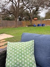 Spacious yard, fully fenced and safe for my pups