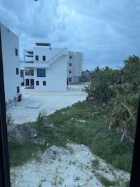 View from our room. Windows don’t open.