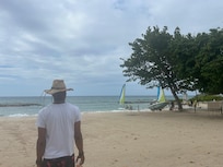 Enjoying the breathtaking view of the ocean and taking in the fresh, salty breeze — pure peace.