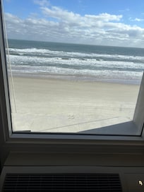 View of ocean through the window