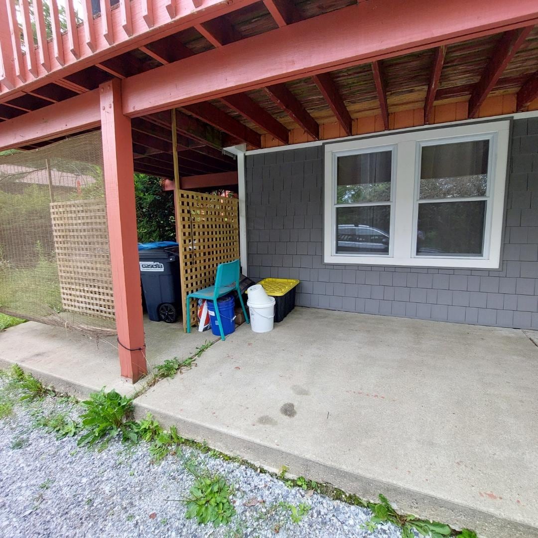 View from driver's door of parked car
