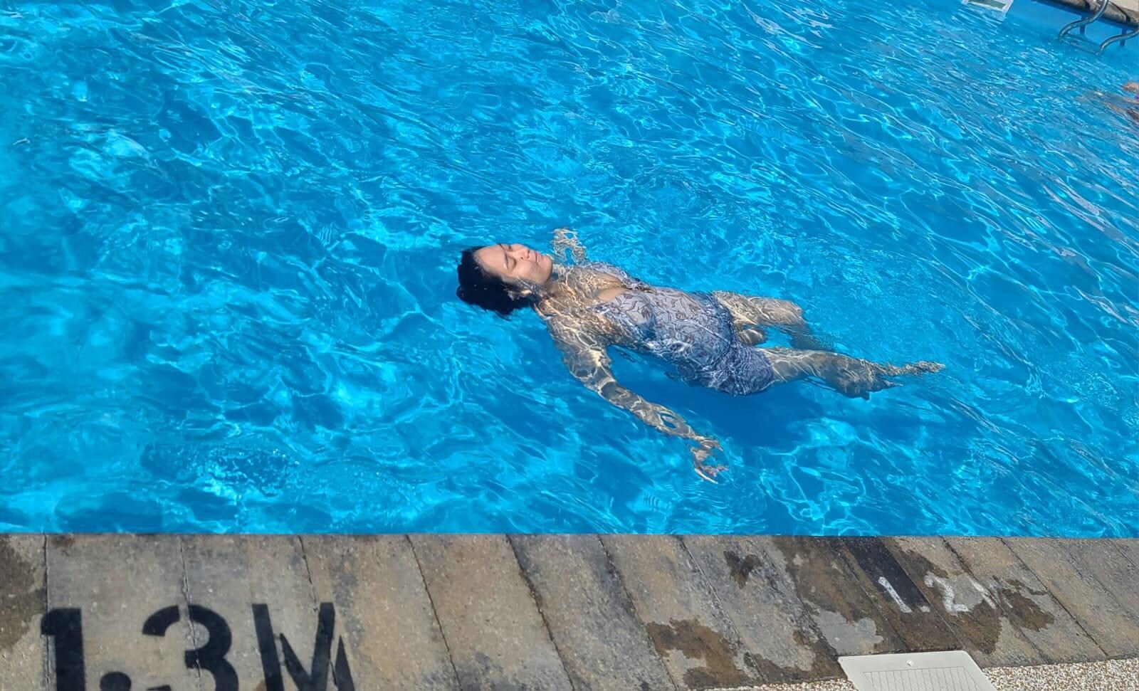 Enjoyed swimming in the pool