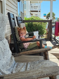 Relaxing on the deck