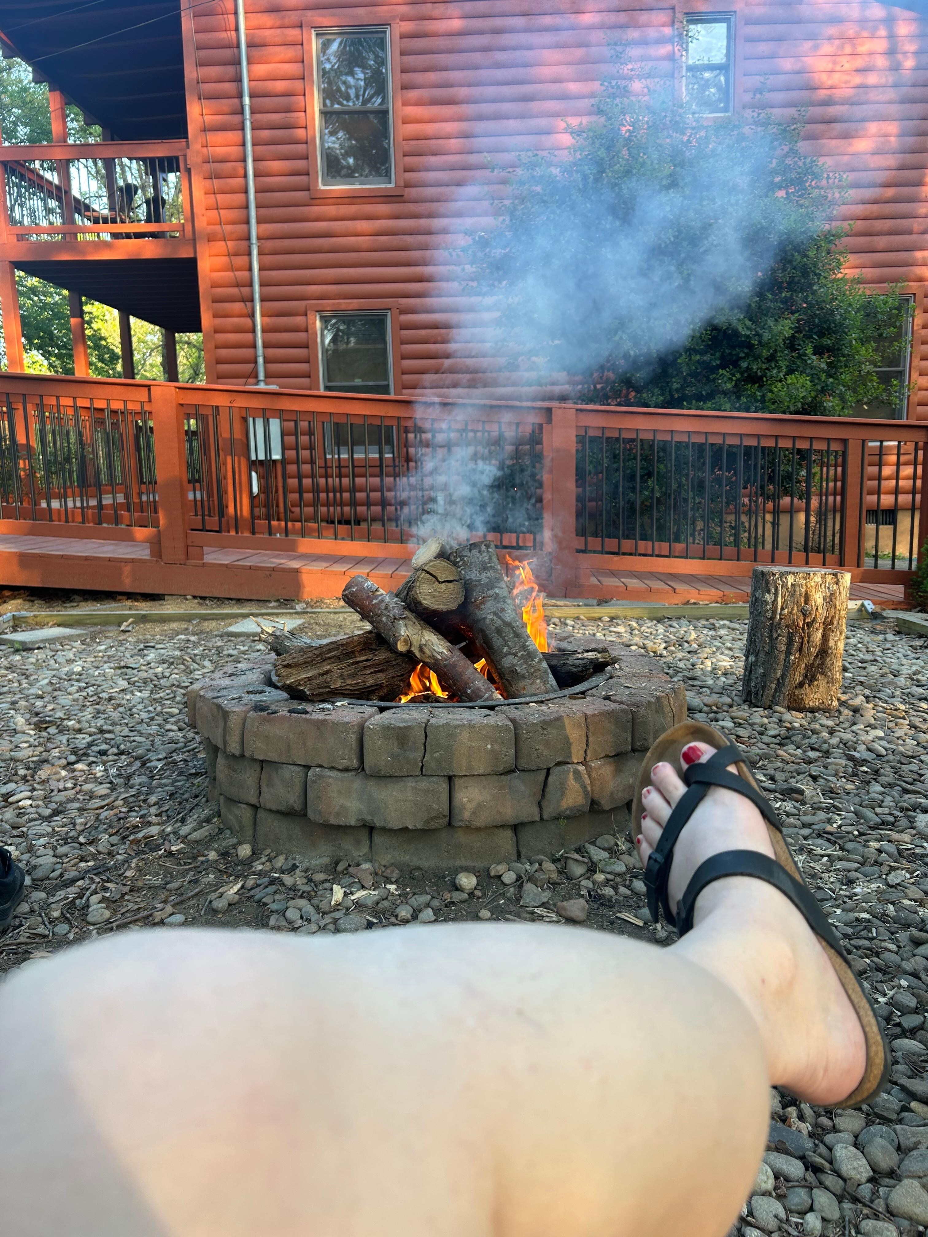 Grilling by the fire pit 