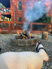 Grilling by the fire pit