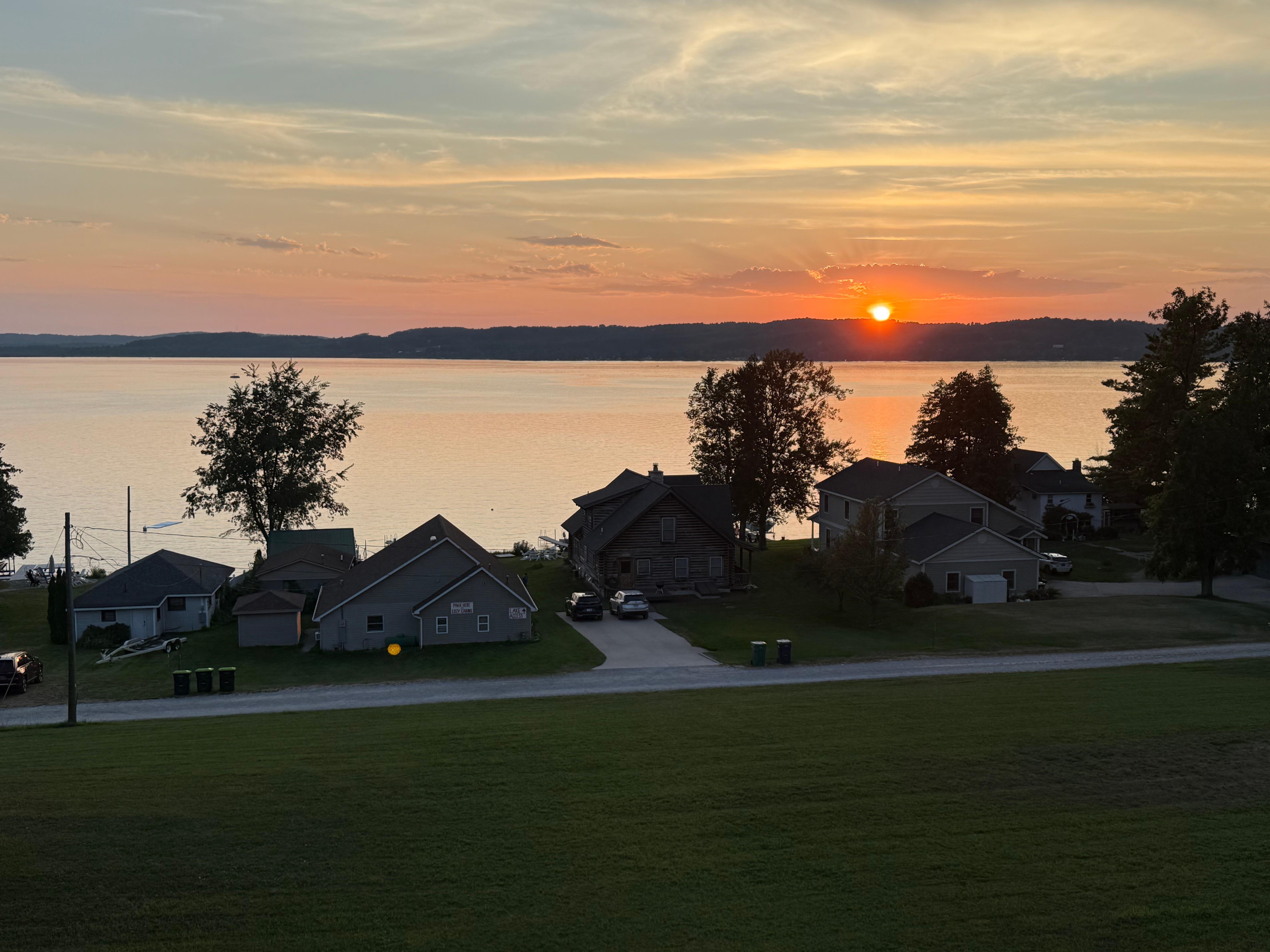Sunset view from deck. 