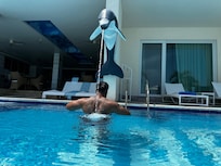 Swimming with the dolphins, kinda lol