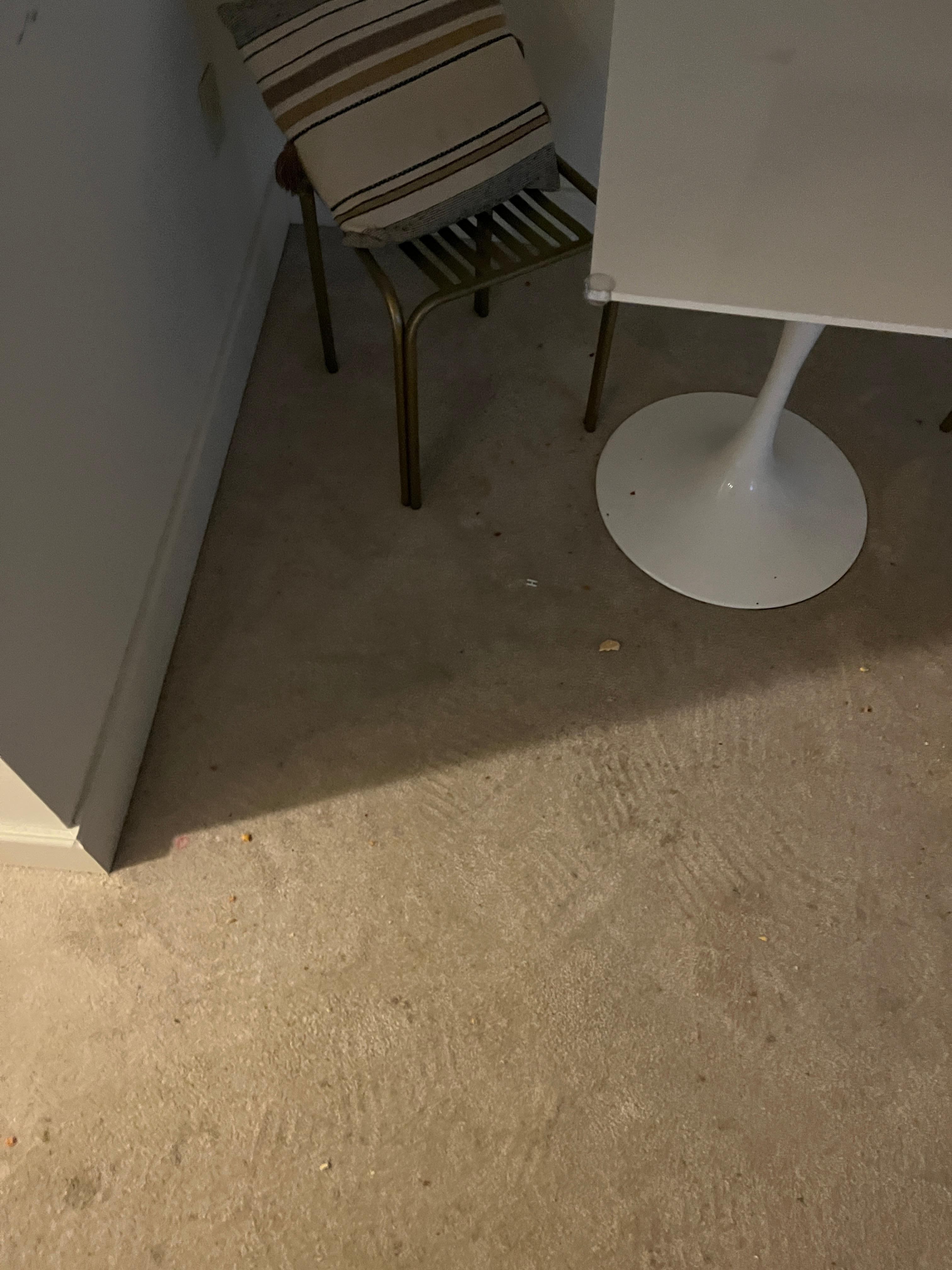 Grime covering the floor.