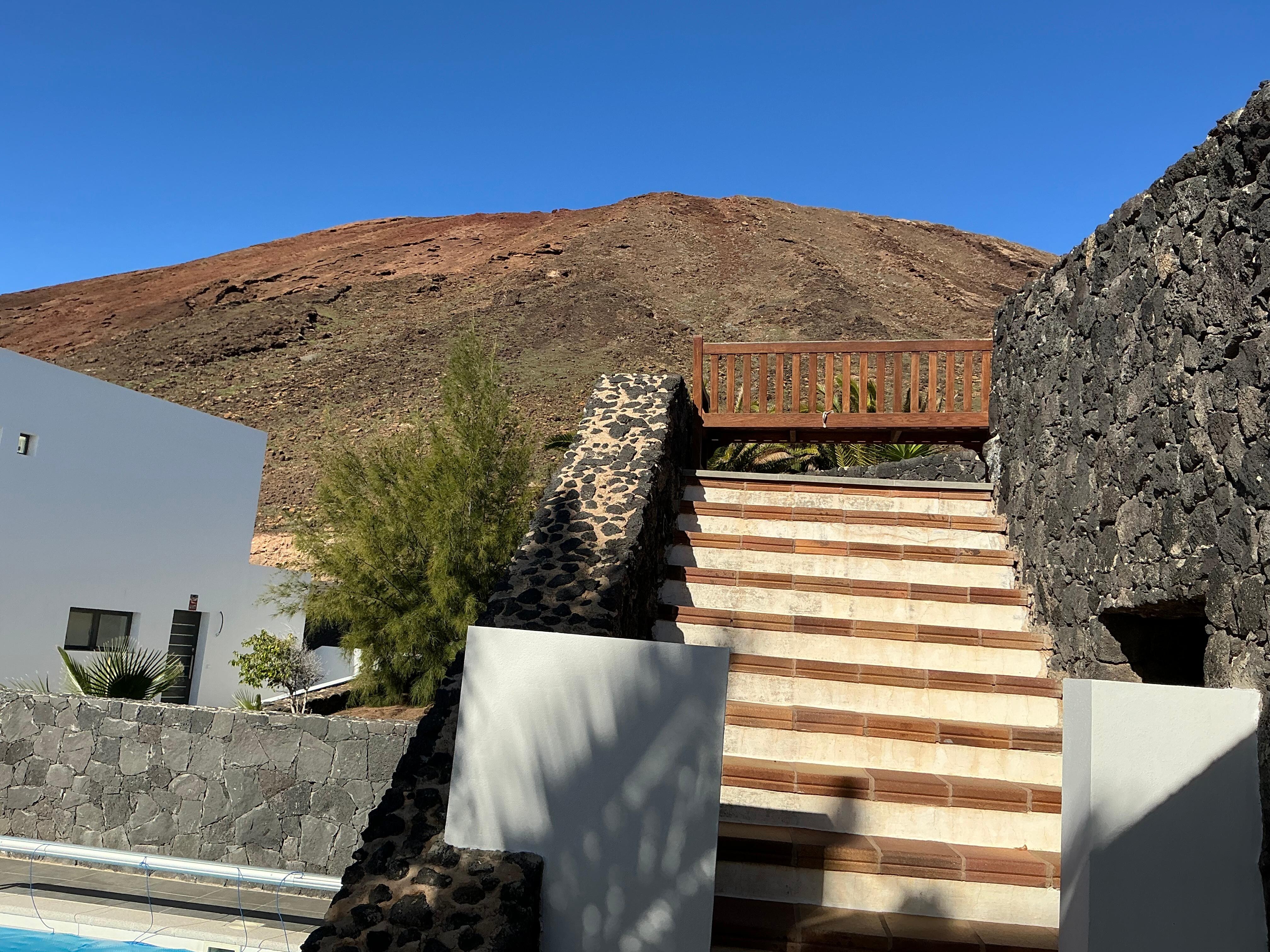 Volcano Matthew as seen from the back of the villa.